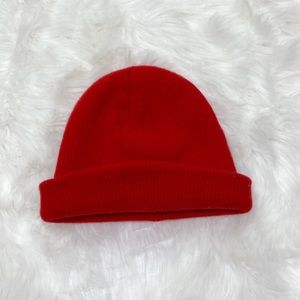 Madewell Cuffed Ribbed Beanie Hat Red